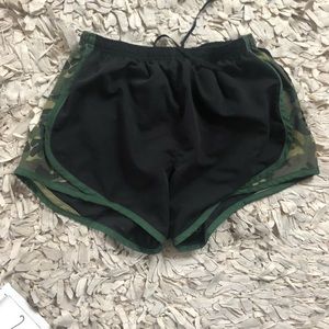 Camo and black excersize shorts!